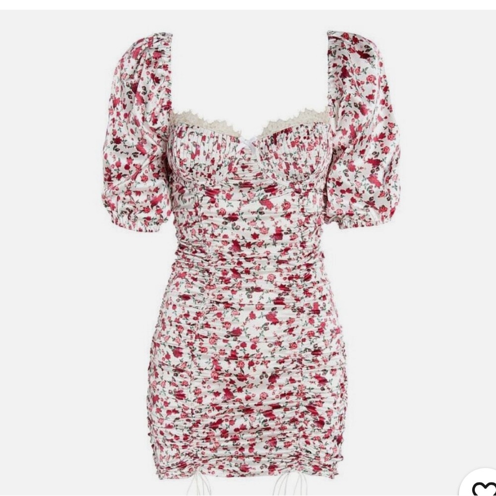 For Love And Lemons Red Floral Mini Dress